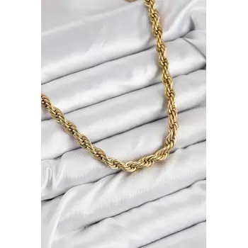 316L Çelik Burgu Model Gold Renk Kadın Kolye
