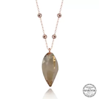 Luz&Pos Crystal Taşlı Rose Top Zincir Gümüş Kadın Kolye