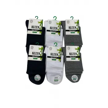 Kuzen Dikişsiz Yarım Konç Bambu Erkek Çorap 6 Adet