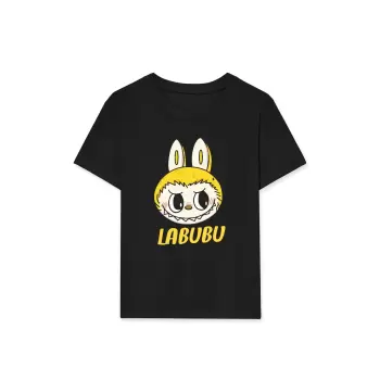 Luz&Pos Kız Labubu Çocuk Baskılı T-shirt - Siyah
