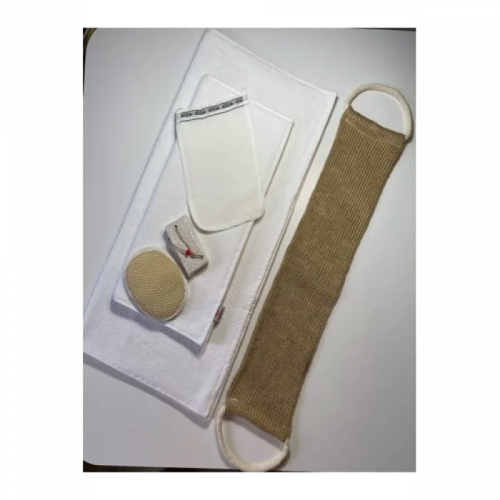 %100 Keten 6lı Banyo Hamam Seti