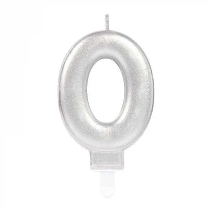 0 Rakamı Mum Gümüş Renk