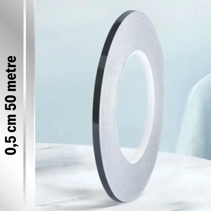 0.5 Cm Kalınlık Gümüş Renk Fayans Arası Dekoratif Şerit Bandı – 50 Metre Uzunluk, Banyo Ve Derz Arası Suya Dayanıklı Estetik Dekorasyon Bandı