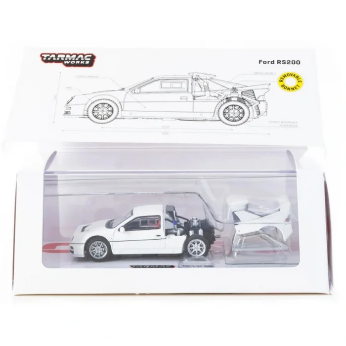 1/64 Ford RS200 White Model Araç
