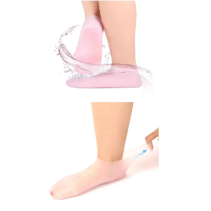 1 Çift Silikon Jel Topuk Nemlendirici Çorap Ayak Bakımı Çatlama Koruyucu Krem Çorabı