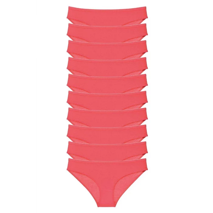 10 adet Süper Eko Set Likralı Kadın Slip Külot Fuşya