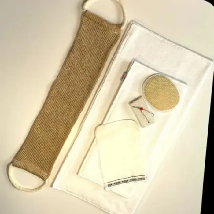 %100 Keten 6lı Banyo Hamam Seti