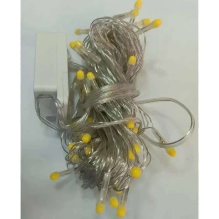 10m 100 LED Damla Uçlu Beyaz Işık Şeffaf Kablo