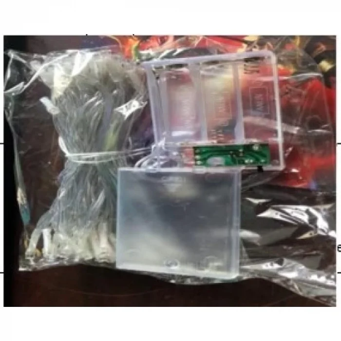 10m 60 LED Pilli 2 Kademeli Gün Işığı Şeffaf Kablo