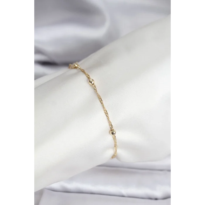 14k Gold Renk Kaplama Topçuklu Model Cm Kadın Bileklik