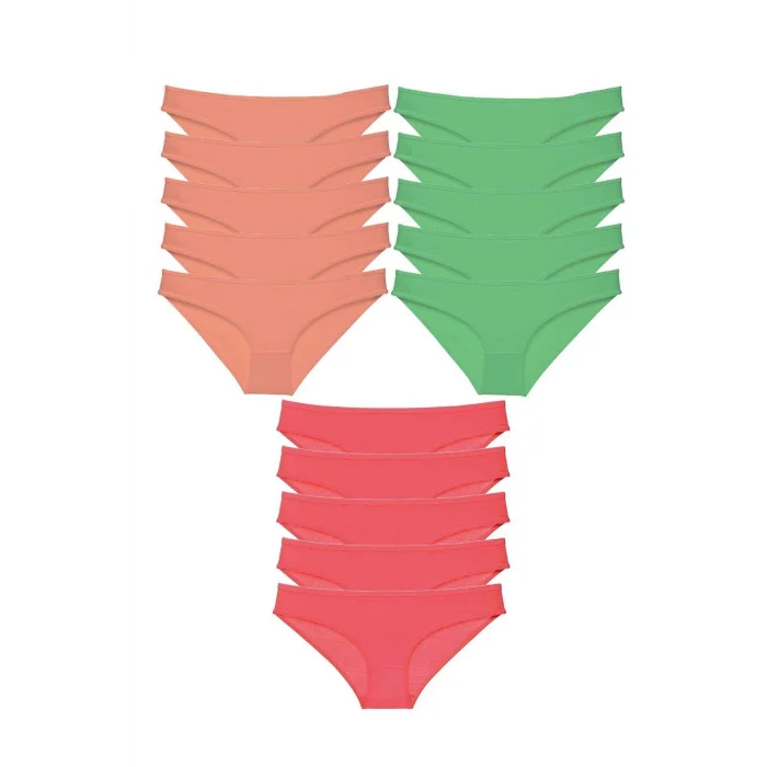 15 adet Süper Eko Set Likralı Kadın Slip Külot 536