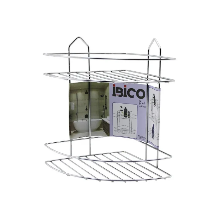 2 Katlı - Üçgen   Krom   Metal  Banyo Köşelik - Duşkabin Raf