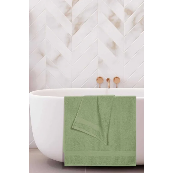 2 li Banyo Havlu Takımı &#37;100 Pamuklu Dry Yeşil