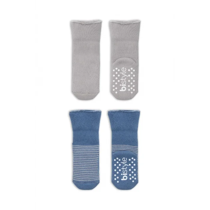2Li Çemberli Kaymaz Havlu Soket Çorap 10503 İndigo Gri