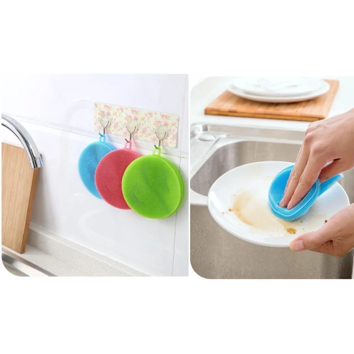 2 Li Çok Amaçlı Silikon Bulaşık Fırçası -nihale- Tutacak