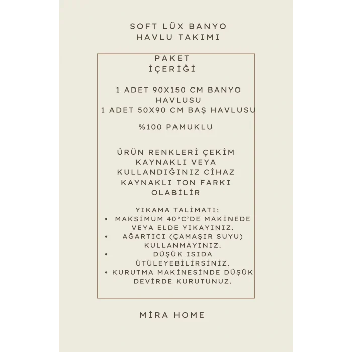 2 Parça &#37;100 Pamuklu Soft Lüx Banyo Havlu Seti Mavi