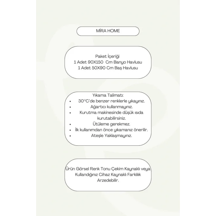 2 Parça Jakarlı Banyo Havlu Takımı %100 Pamuklu 90x150 Cm Arden Yeşil