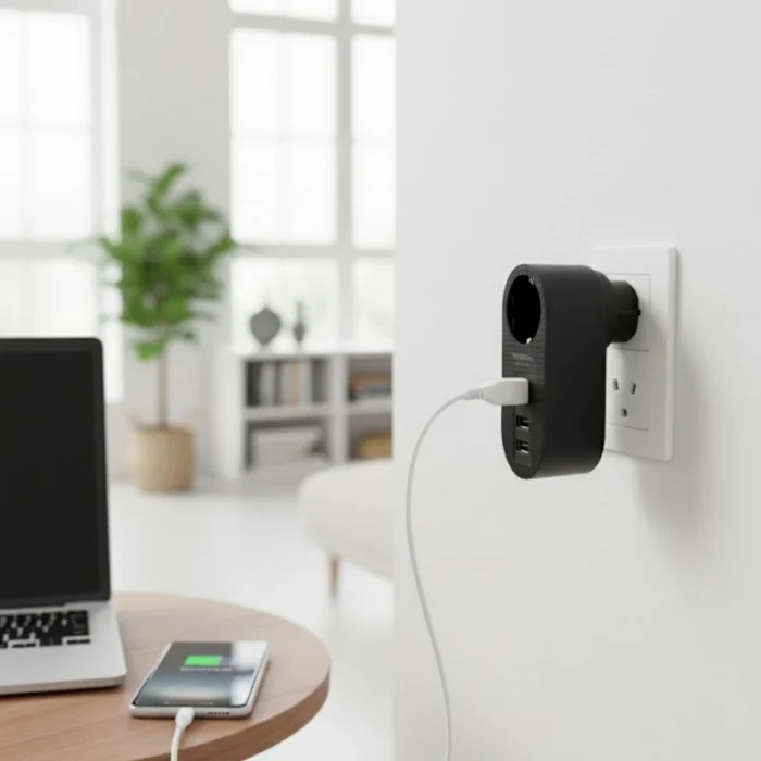 2 Usb,1 Type-c Girişli 1&apos;li Çocuk Korumalı,ısıya Karşı Dayanıklı 2500watt Termal Akım Korumalı Priz