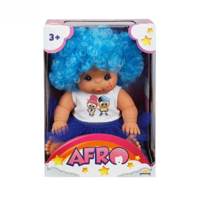 20040 Afro Kıvırcık Saçlı Bebek 23 cm -Sunman