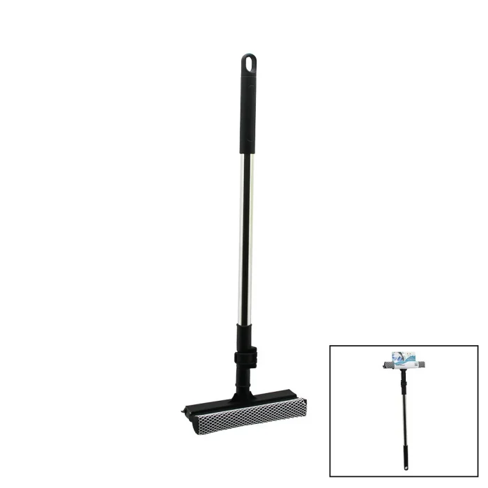 2in1 Başlı=çekpas - File Kaplı Sünger Çok Amaçlı Yüzey Temizlik Mop - Camsil Kilitli Uzayan Metal Sap=56-94cm