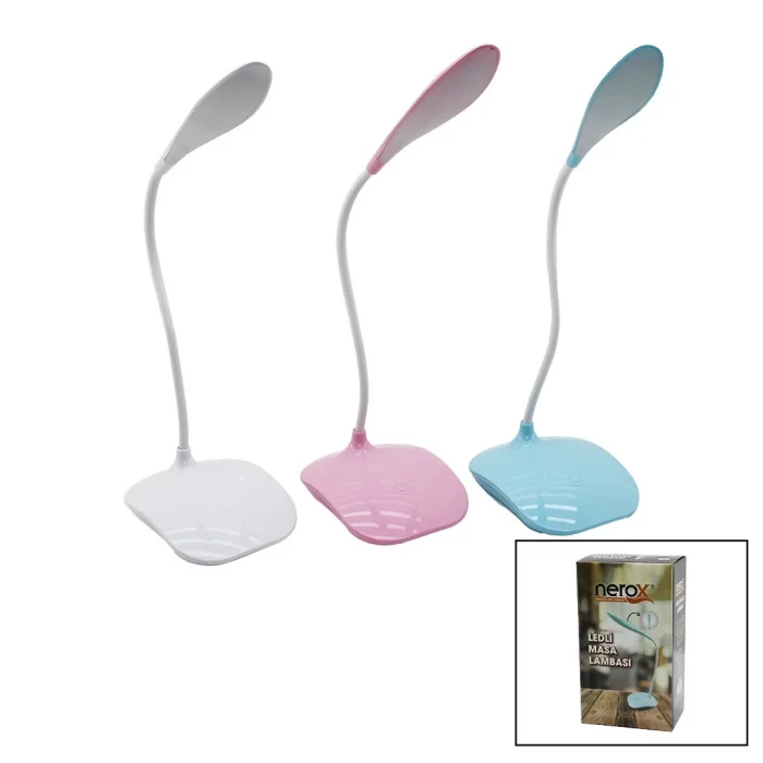 2ın1=şarjlı - Pilli 18ledli Masa Lambası Oynar Baş -dokunmatik Aç Kapa - 3 Kademe Işık