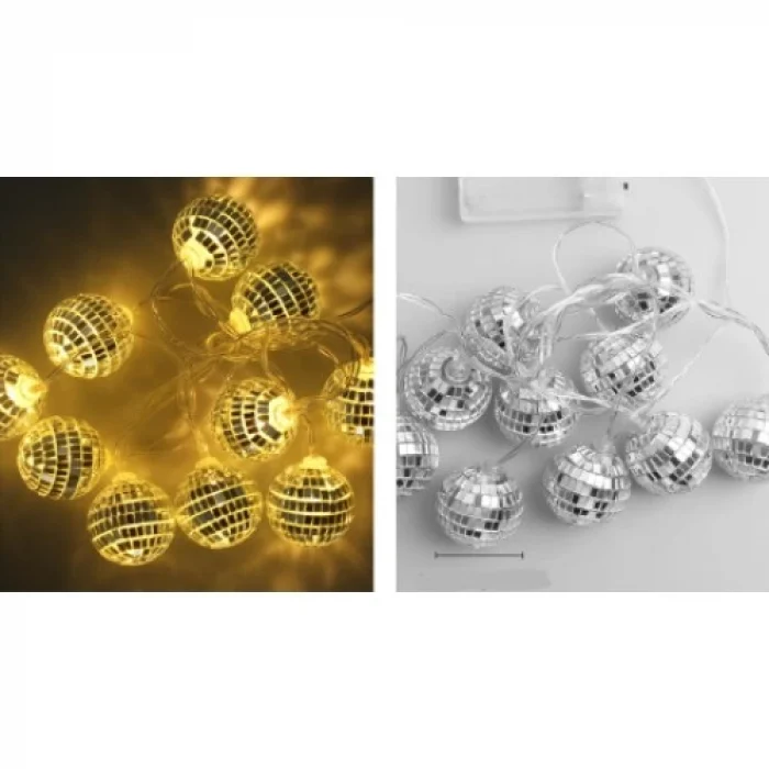 2m 10 LED Pilli Disko Toplu Işık