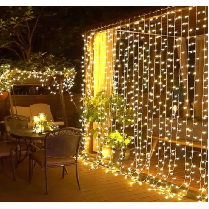 3x3 Metre Sarı Işıklı Perde LED