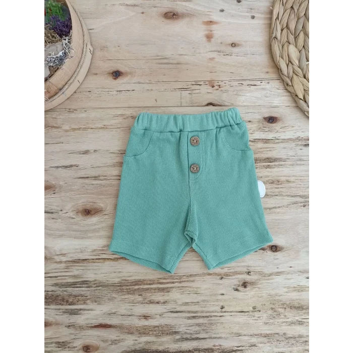 Luz&Pos 3-6 6-9 9-12 Ay Ananas Baskılı Şort Tişört 2 Li Kız Erkek Bebek Takımı Yeşil