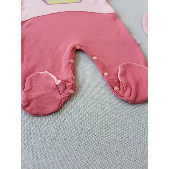 Luz&Pos 3-6 9-12 12-18 Ay Özel Kuvvetler Nakışlı Bere Şapkalı Kız Erkek Bebek Tulumu Gül Kurusu