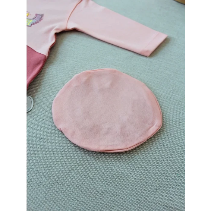 Luz&Pos 3-6 9-12 12-18 Ay Özel Kuvvetler Nakışlı Bere Şapkalı Kız Erkek Bebek Tulumu Gül Kurusu