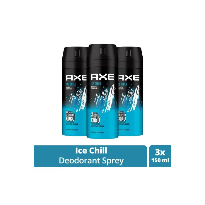 3 Adet Axe Ice Chill Erkek Deodorant Sprey 150 ml