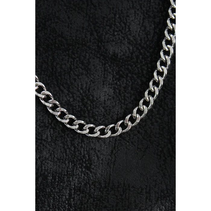 316L Çelik Klasik Zincir Model Gümüş Renk Erkek Kolye