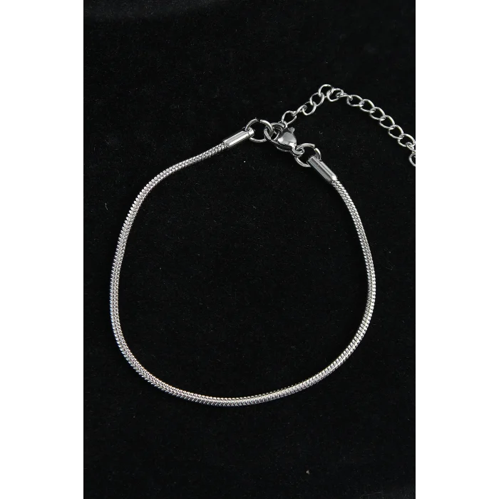 316L Çelik Oval İtalyan Model Gümüş Renk Erkek Bileklik