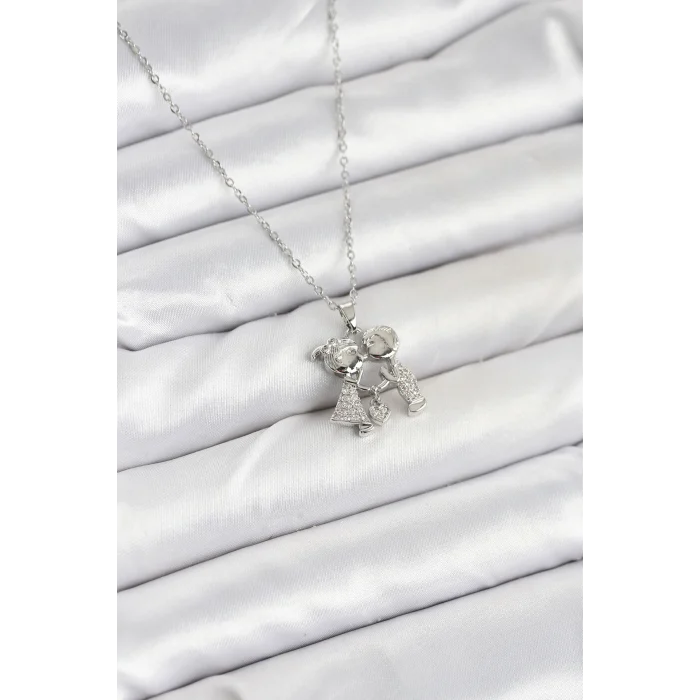 316L Çelik Zincir Gümüş Renk Erkek Kız Model Kadın Kolye