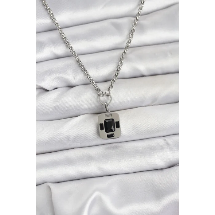 316L Çelik Zincir Gümüş Renk Vintage Model Kadın Kolye