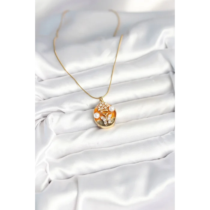 316L Çelik Zincir Kelebek Model Sanatsal Portre Kadın Kolye