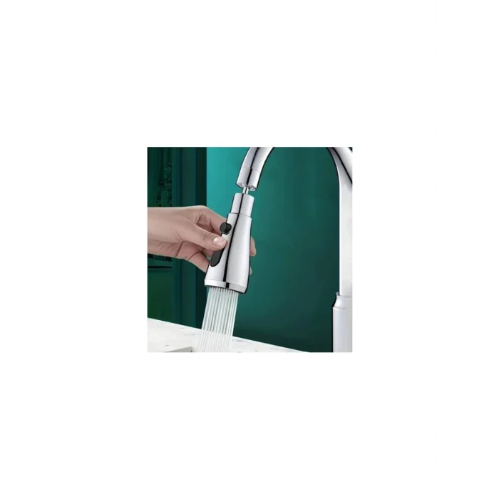 360 Derece Dönebilen- 3 Mod  Krom Yağmur Püskürtme Borulu Kubar Musluk Ucu