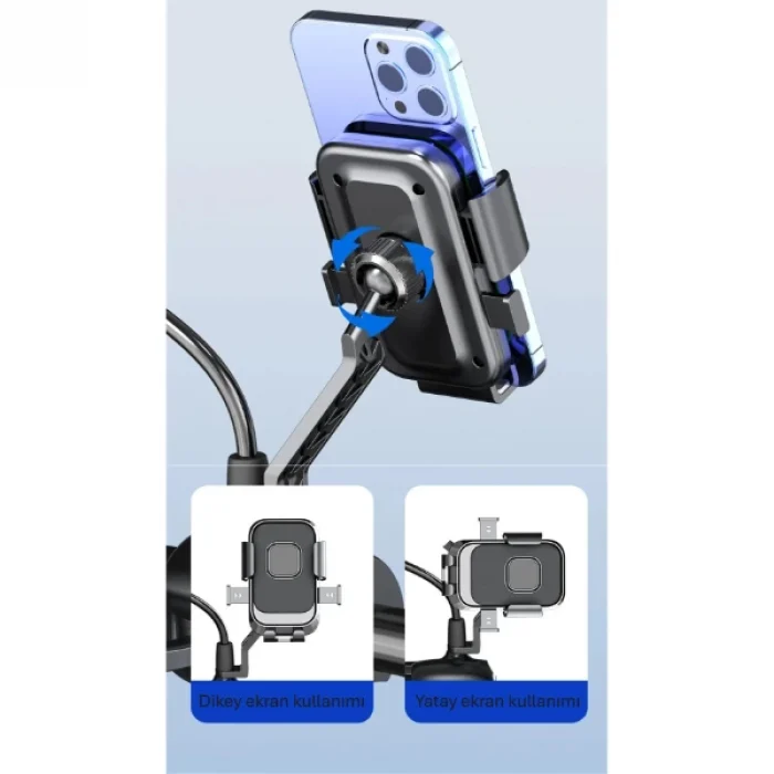360° Dikiz Aynası Bisiklet Motosiklet Telefon Tutucu