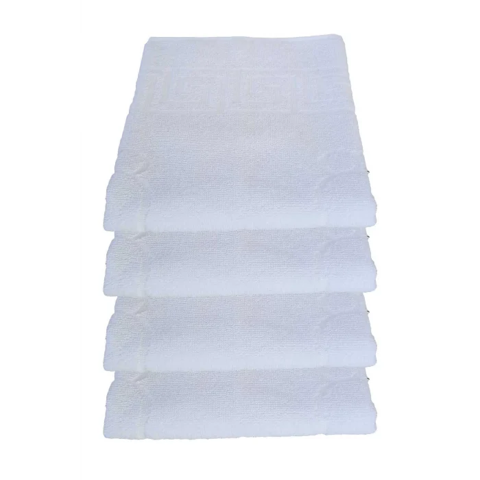 4 lü Ayak İzli Banyo Paspas 100 Pamuklu Ayak Havlusu