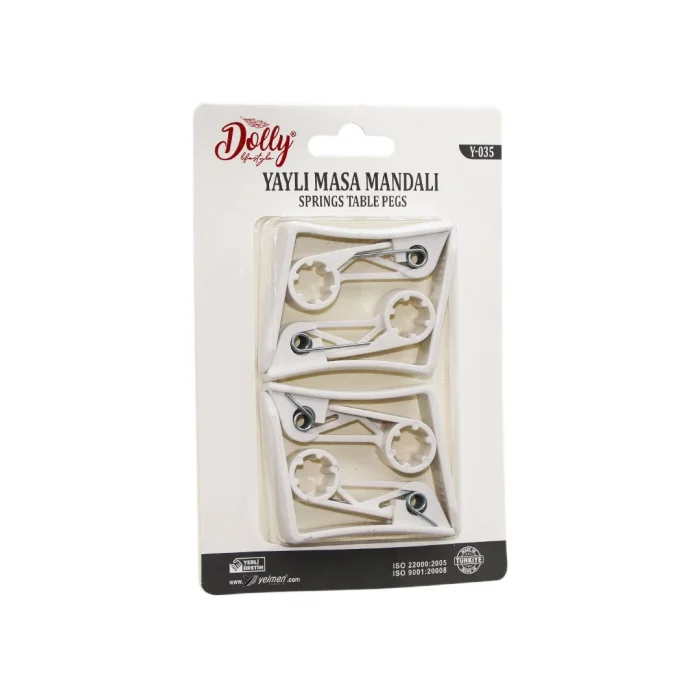 4 Parça Plastik - Yaylı Masa Örtüsü Mandalı Kıskacı