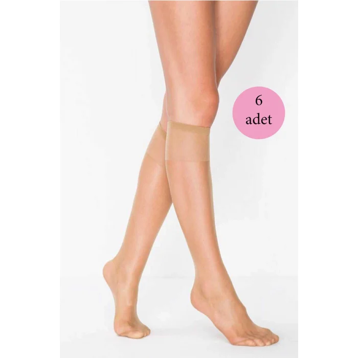 6 Adet Süper Ince 15 den Mat Pantolon Çorabı Bronz