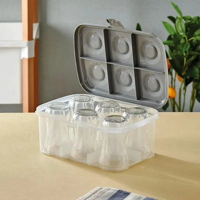 6 Lı Çay Bardağı Taşıma Ve Saklama Kutusu Piknik Tipi Bardak Kırılma Önleyici