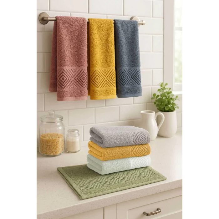 6 Parça Mutfak Havlusu Seti &#37;100 Pamuklu Baklava