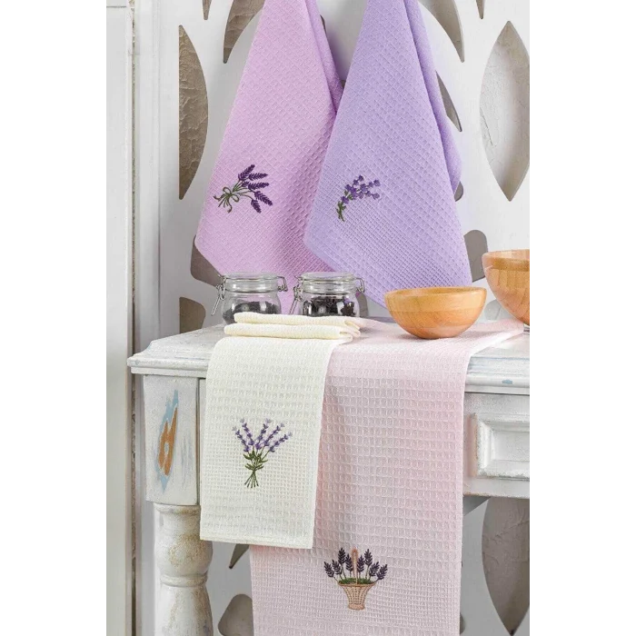 6 Parça Mutfak Kurulama Bezi 30 X 50 Cm Lavender Flower