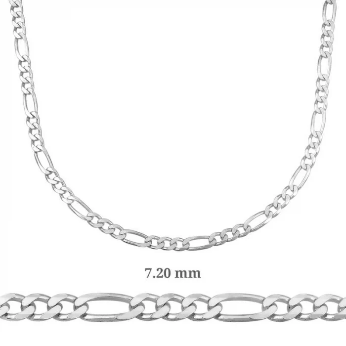 Luz&Pos 7.20 Mm Gümüş Figaro Zincir - 200 Mikron