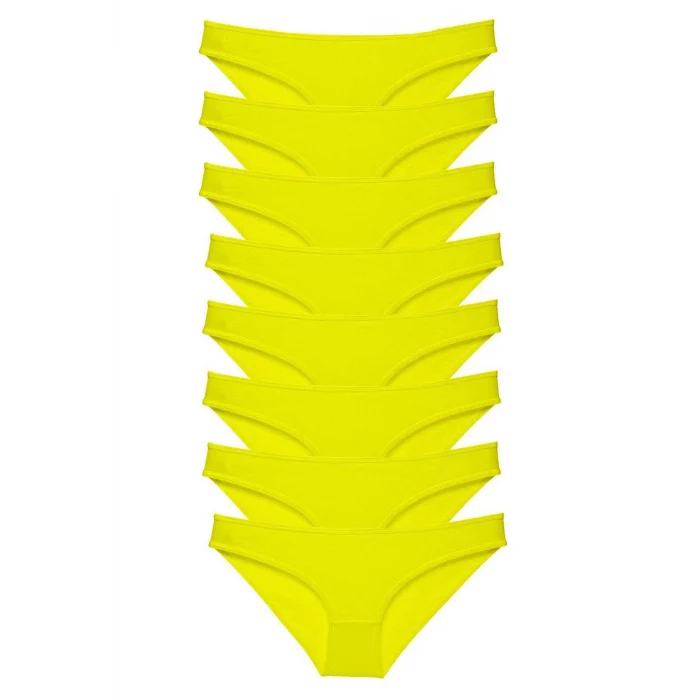 8 adet Süper Eko Set Likralı Kadın Slip Külot Sarı