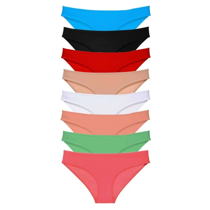 8 adet Süper Eko Set Likralı Kadın Slip Külot Set 5