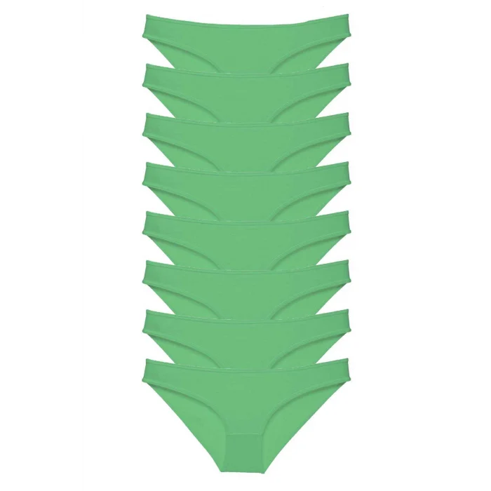 8 adet Süper Eko Set Likralı Kadın Slip Külot Yeşil