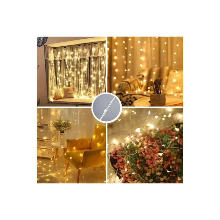 8 Fonksiyonlu Peri Perde Led Uzaktan Kumandalı Günışığı Perde Peri Led (3 Mt X 3 Mt)