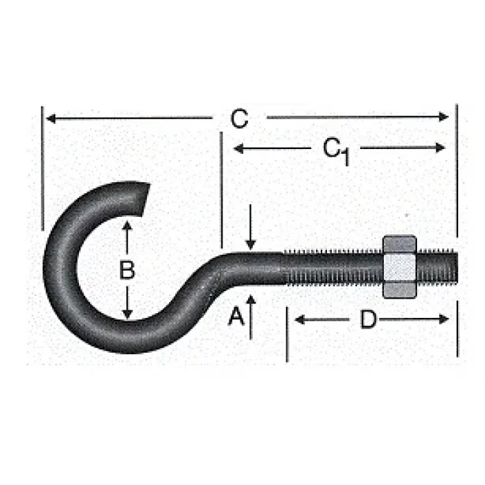 Açık Metrik Kanca M5 / 21x80 - 100 Adet